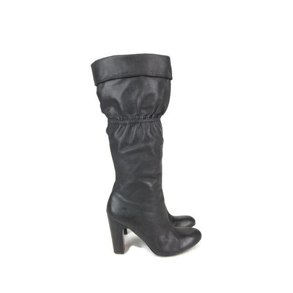 No 704b. Penny Black Leather Cuff Witchy Goth Sexy Boots Women's Size 8.5/38.5 - Picture 2 of 10